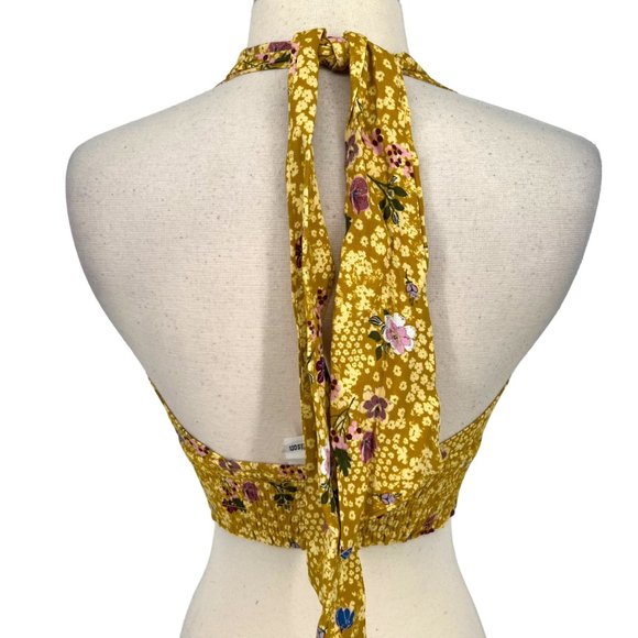 Skylar + Madison Floral Halter Top Mini Skirt Two Piece Set Yellow Small NWT - Picture 5 of 9